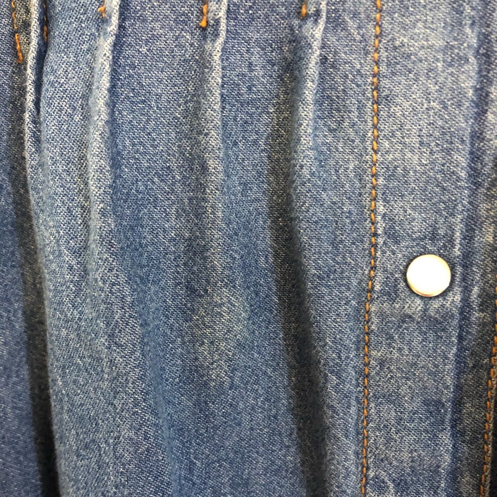 Roaman's Denim Midi Ruffle Front Dress 3X EUC - Host Pick 10/13/25 - Picture 7 of 16